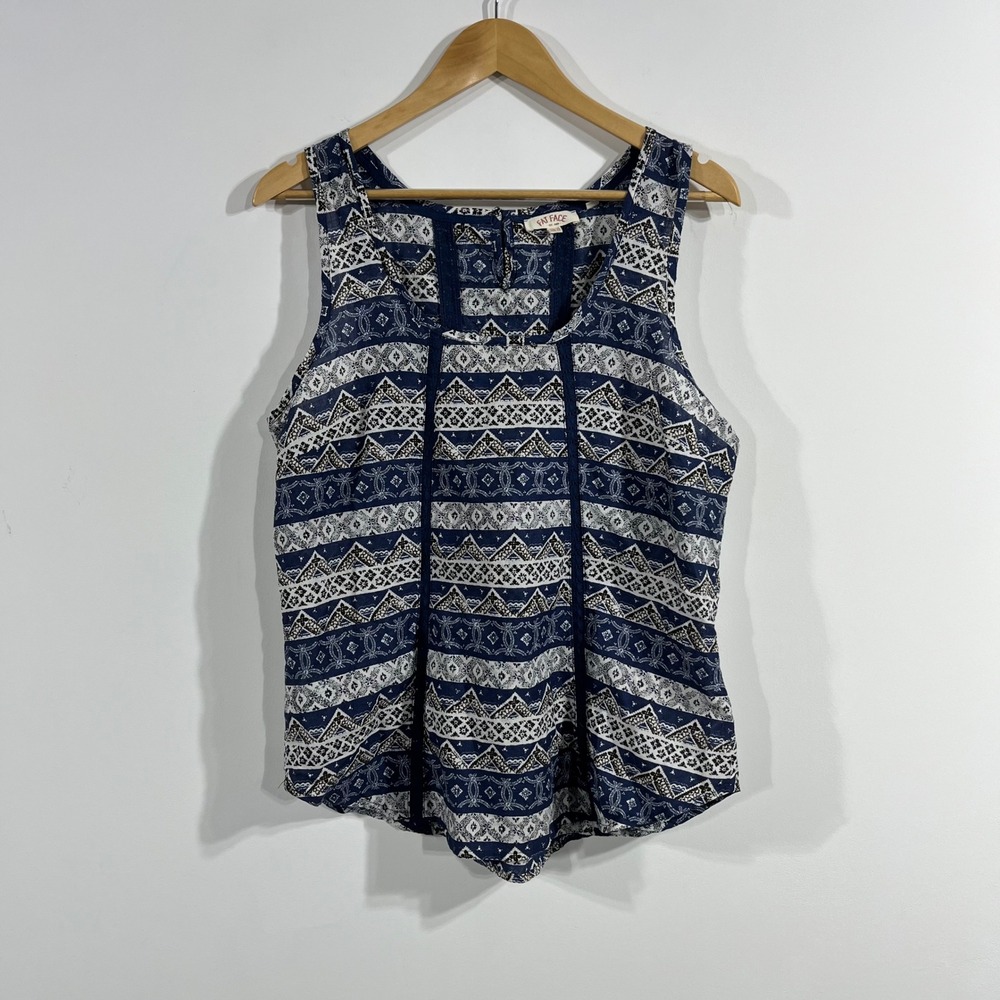 FatFace Coastal Indie y2k‎ Fisherman Geometric Print Tank Top Women 10 Festival